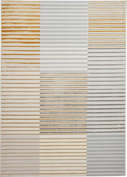 Koberec v šedo-zlaté barvě 170x120 cm