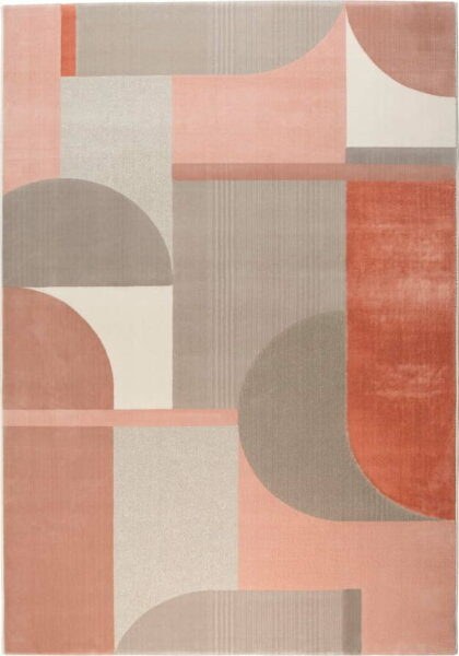 Růžovo-šedý koberec Zuiver