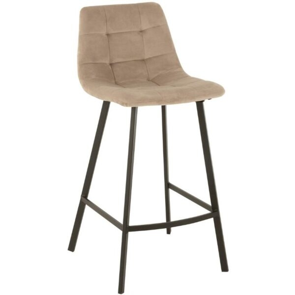 Béžová sametová barová židle J-line