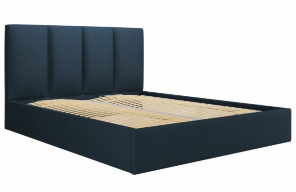 Modrá látková dvoulůžková postel MICADONI Pyla 140 x
