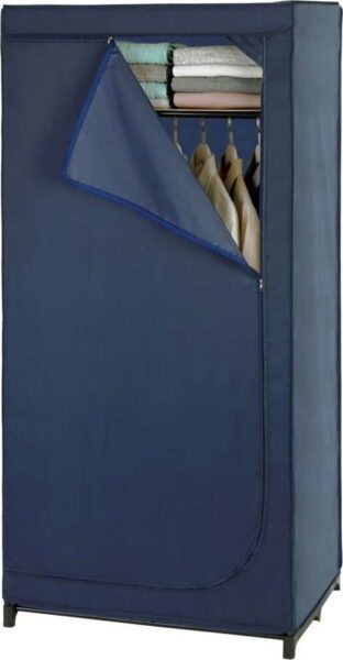 Modrá látková šatní skříň