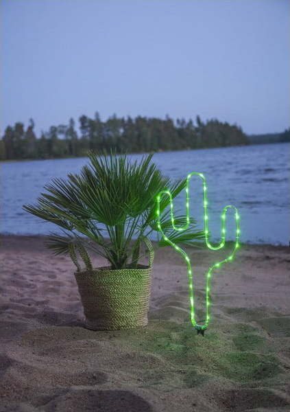 Zelené venkovní LED svítidlo ve tvaru kaktusu