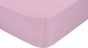 Růžové elastické prostěradlo z čisté bavlny