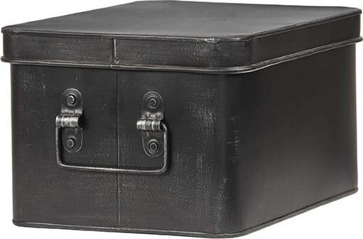 Černý kovový úložný box LABEL51