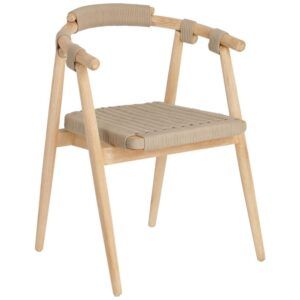 Béžová dřevěná jídelní židle Kave Home