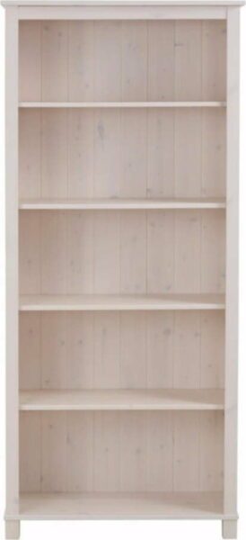 Bílá knihovna z borovicového dřeva 77x171