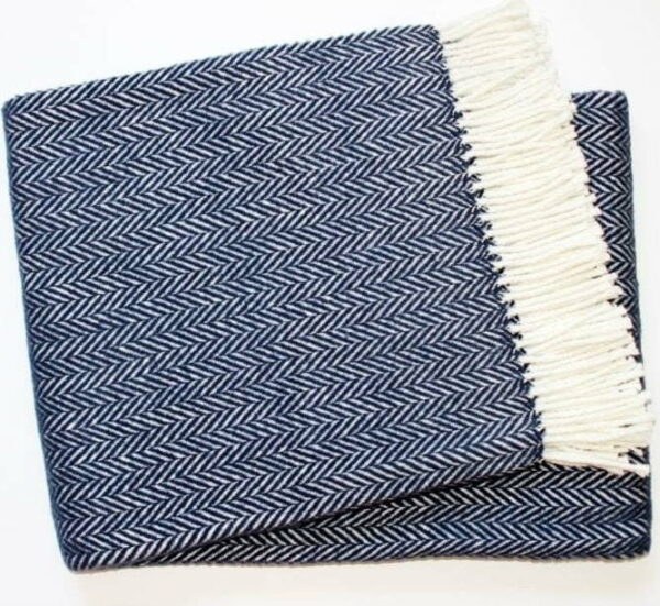 Námořnicky modrý pléd s podílem bavlny Euromant