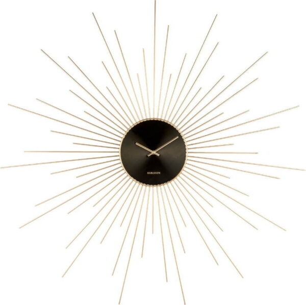 Nástěnné hodiny v černo-zlaté barvě