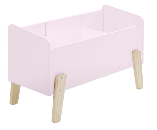 Růžový dřevěný úložný box na hračky Vipack