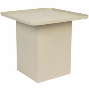 White Label Krémově bílý matný kovový odkládací stolek