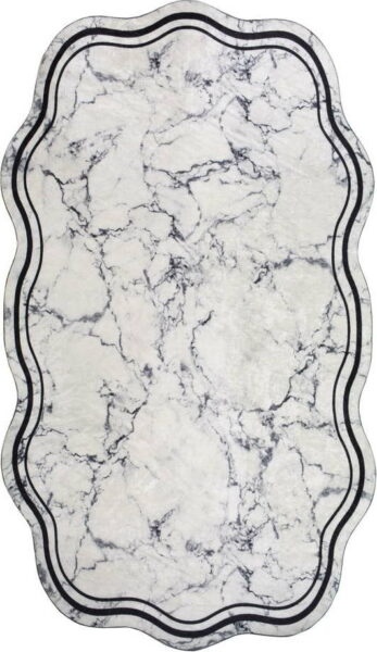 Bílý/šedý koberec běhoun 200x80 cm