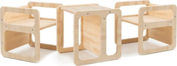 Dřevěné dětské židle v sadě 3 ks