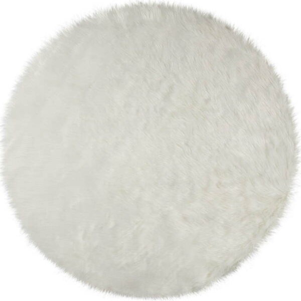 Bílý kulatý koberec ø 120 cm