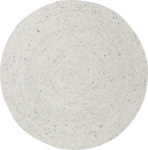 Bílý ručně vyrobený koberec ze směsi vlny