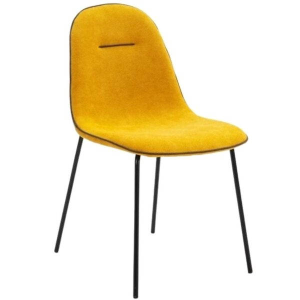 Hořčicově žlutá látková jídelní židle Marckeric
