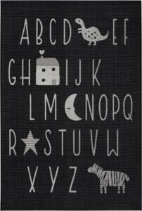 Černý dětský koberec Ragami Letters