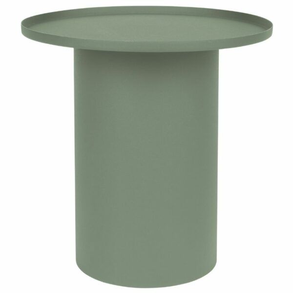 White Label Zelený matný kovový odkládací stolek