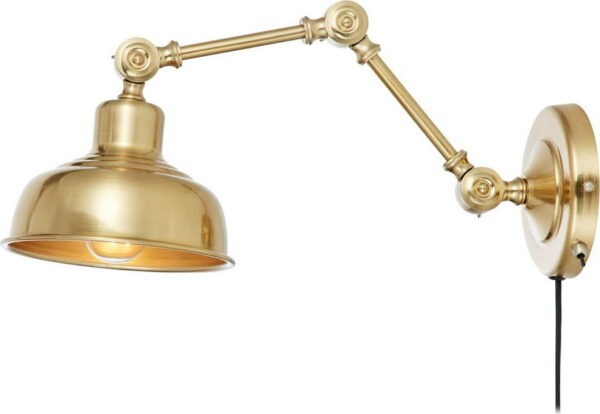 Nástěnná lampa ve zlaté barvě