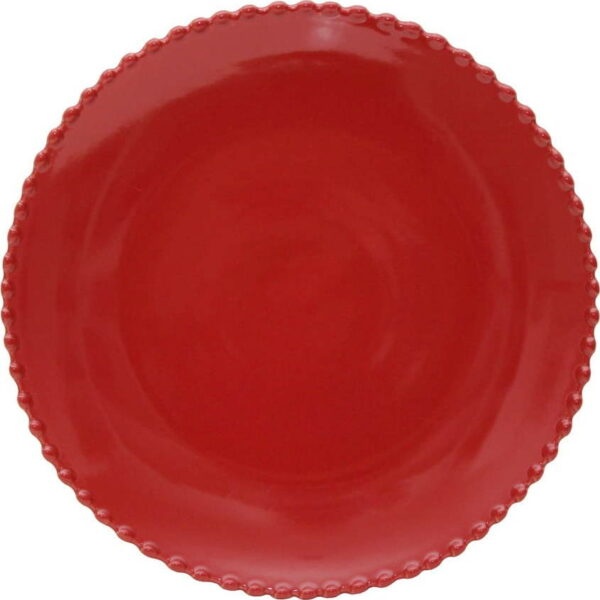 Rubínově červený kameninový talíř