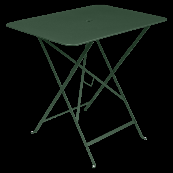 Tmavě zelený kovový skládací stůl