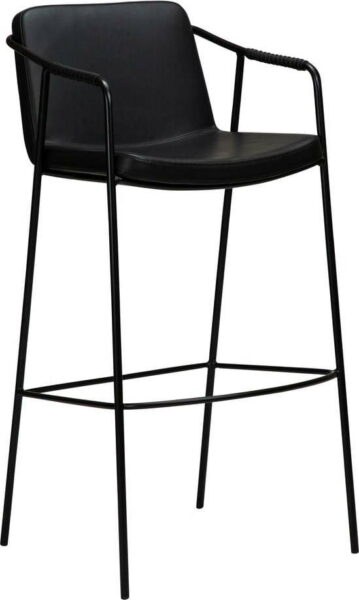 Černá barová židle z imitace kůže DAN-FORM