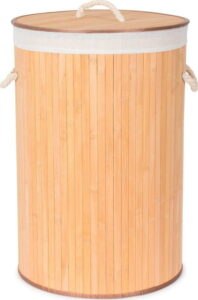 Kulatý bambusový koš na prádlo