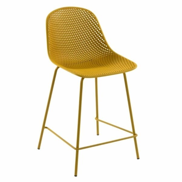 Žlutá plastová barová židle Kave Home