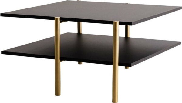 Černý konferenční stolek s černou deskou 80x85