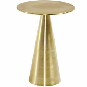 Zlatý kulatý kovový odkládací stolek Kave