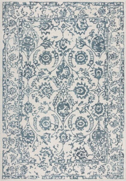 Bílý/modrý vlněný koberec 230x160 cm Yasmin