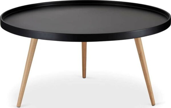 Černý konferenční stolek s nohami z bukového