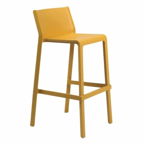 Nardi Hořčicově žlutá plastová barová židle