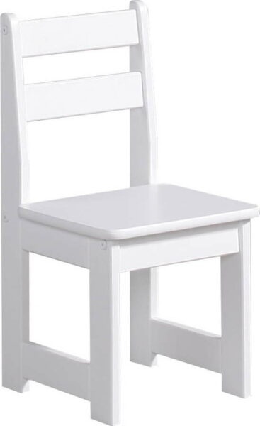 Bílá dětská židle z masivního borovicového