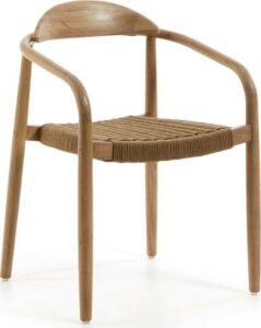 Dřevěná židle s béžovým sedákem