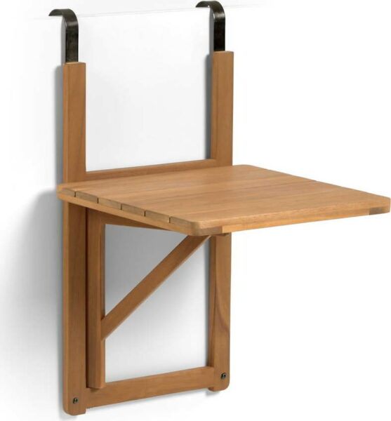 Nástěnný skládací balkonový stolek z akáciového dřeva Kave