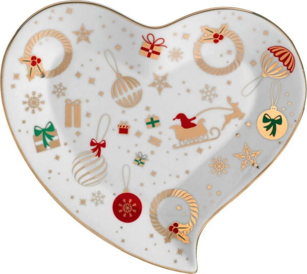 Porcelánový servírovací talíř ve tvaru srdce Brandani Alleluia