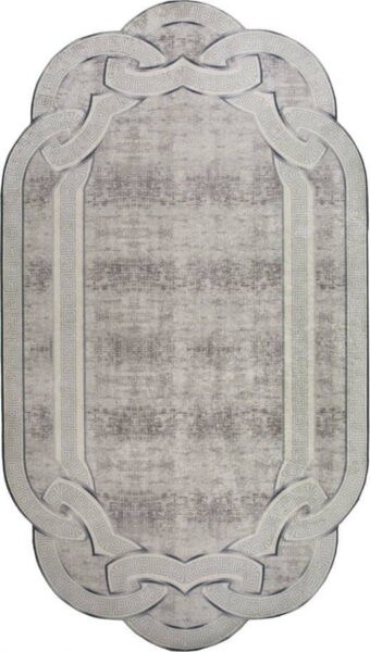Šedý/béžový koberec běhoun 200x80 cm