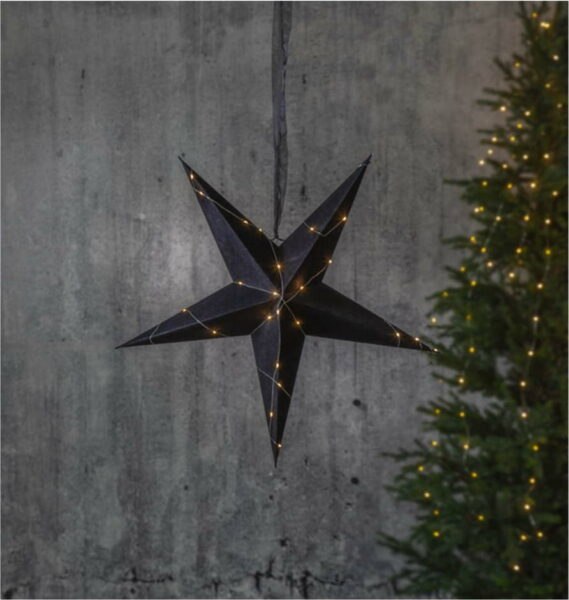 Černá vánoční světelná dekorace Star
