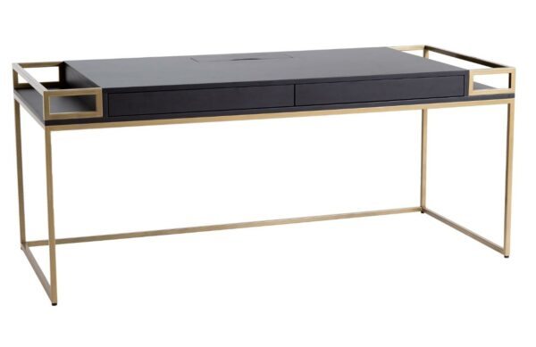 Nordic Design Černo zlatý lakovaný pracovní stůl