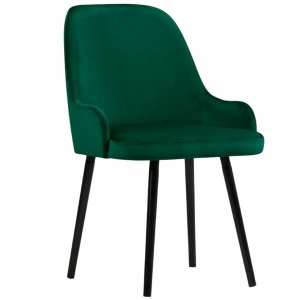 Tmavě zelená sametová jídelní židle MICADONI
