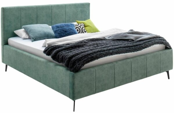 Zelená sametová dvoulůžková postel Meise Möbel Lizzano