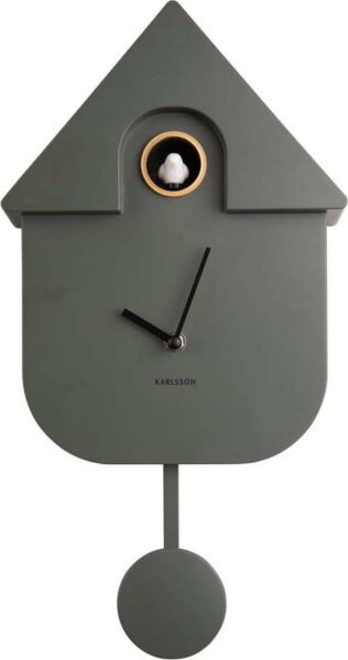 Zelené nástěnné kyvadlové hodiny Karlsson