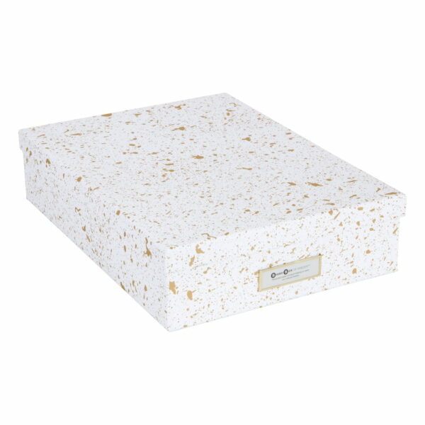 Úložná krabice ve zlato-bílé barvě Bigso