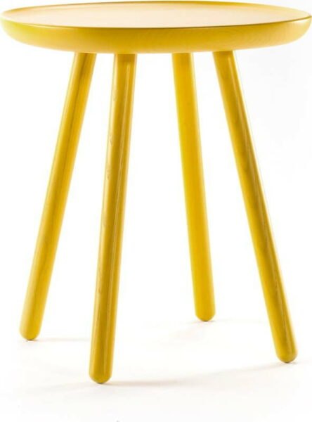Žlutý odkládací stolek z masivu EMKO