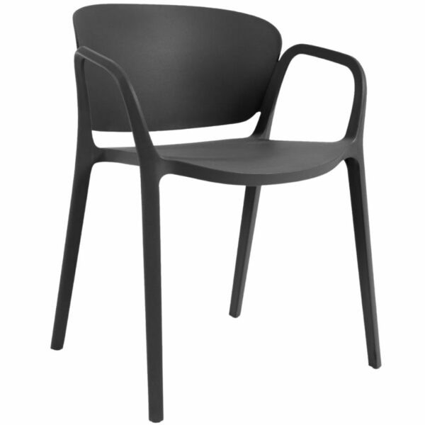 Černá plastová zahradní židle Kave