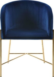 Tmavě modrá židle s nohami ve zlaté