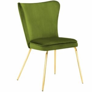 Zelená sametová jídelní židle