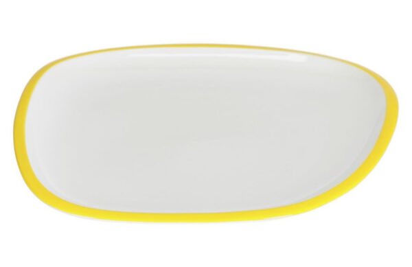 Bílo žlutý porcelánový talíř  Kave Home