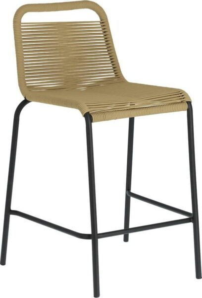 Béžová barová židle s ocelovou konstrukcí Kave