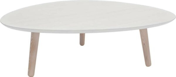 Bílý konferenční stolek z jasanového dřeva